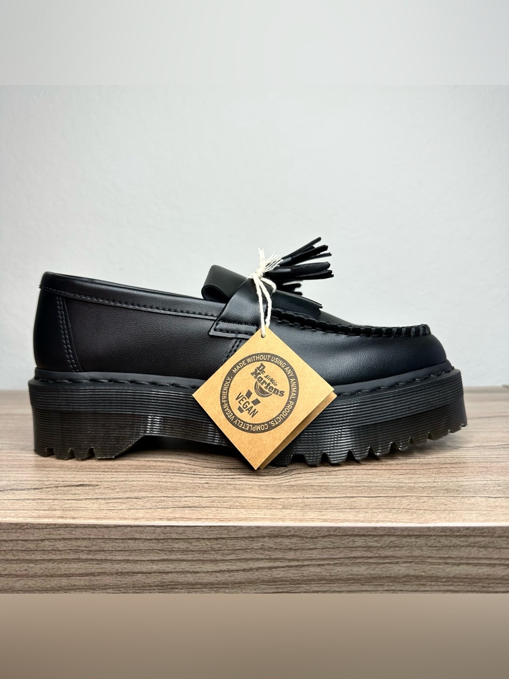 Dr. Martens Adrian Black Leather Tassel Loafers Size US W9 M8